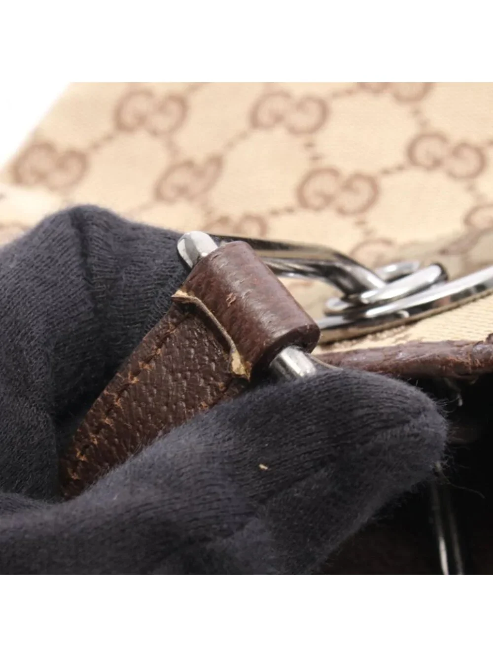 Gucci Tote GG Canvas Beige Dark Brown